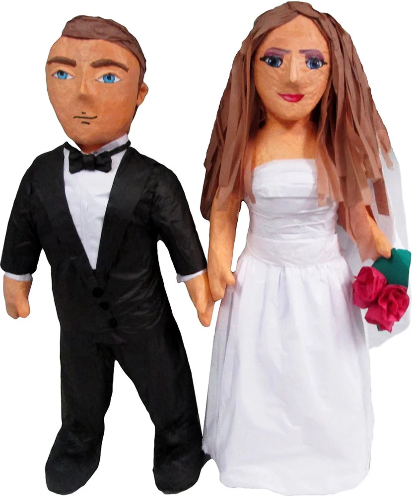Custom Bride and Groom Wedding Pinata Centerpiece - Image 3