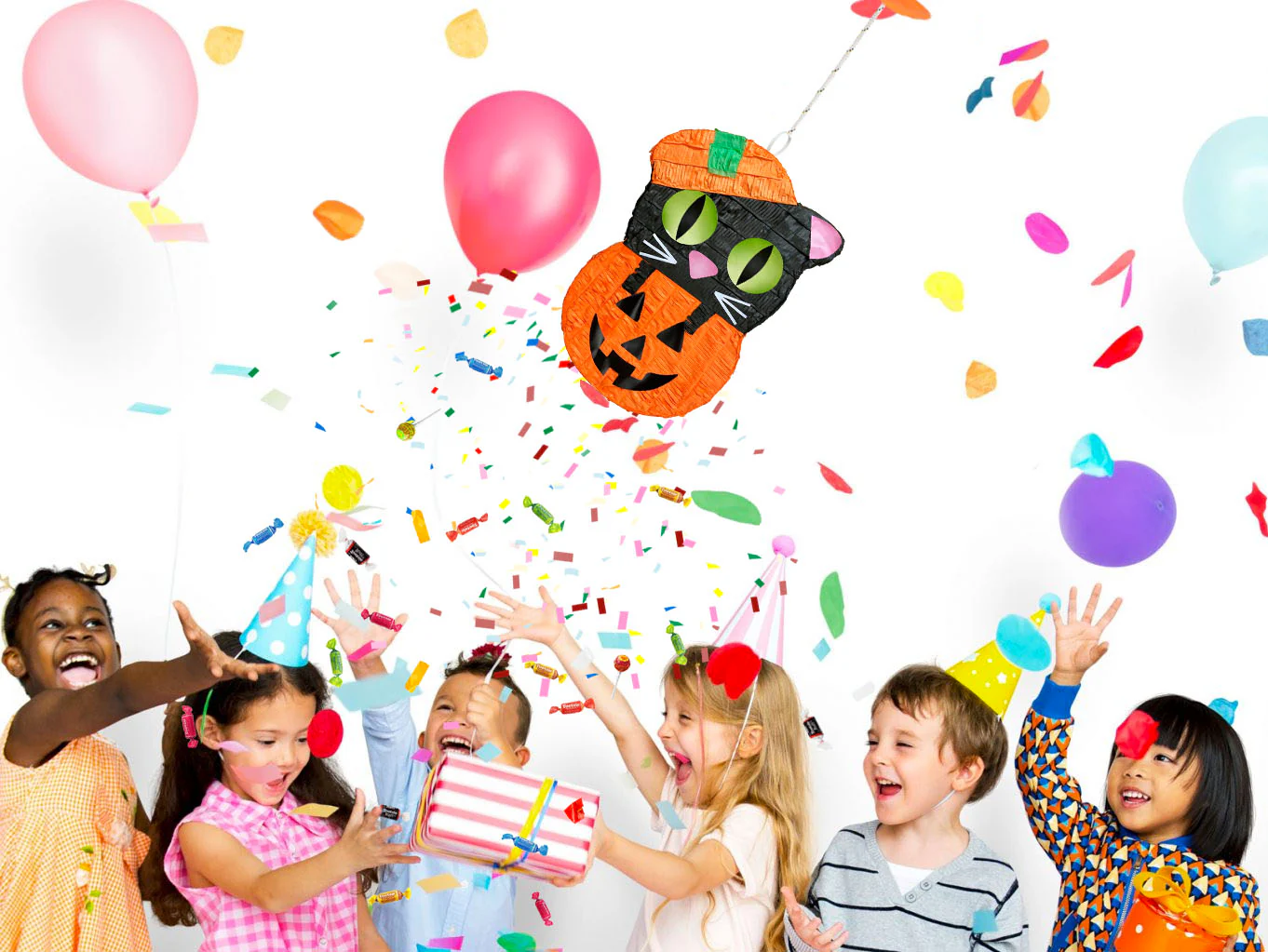 Halloween Cat in Pumpkin Pinata - Image 7