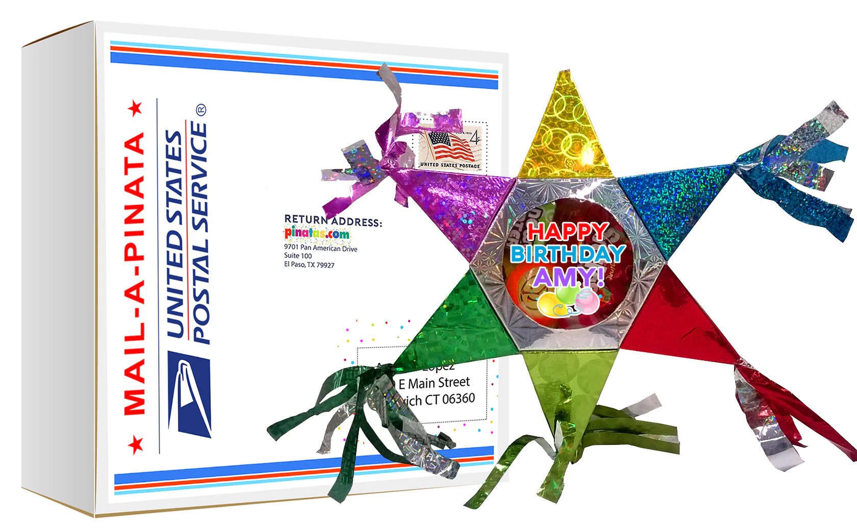 Candy-filled Mini Star Pinata, 10" High, Send To A Friend - Image 2