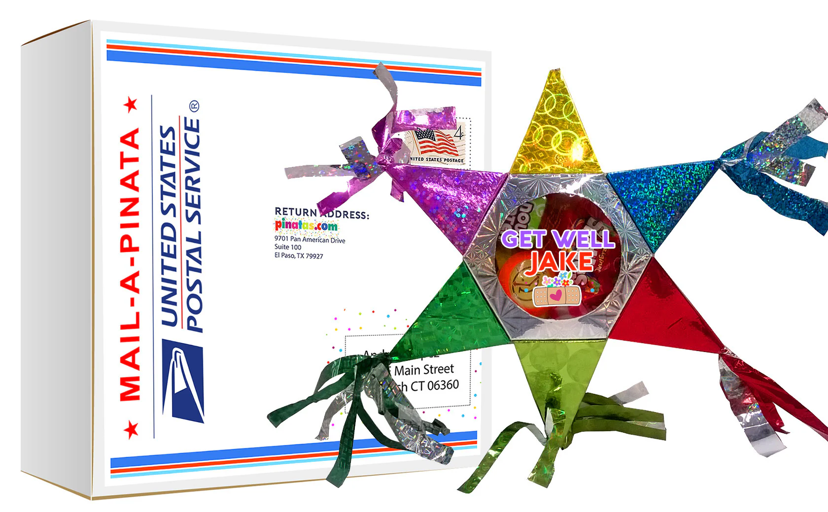 Candy-filled Mini Star Pinata, 10" High, Send To A Friend - Image 4