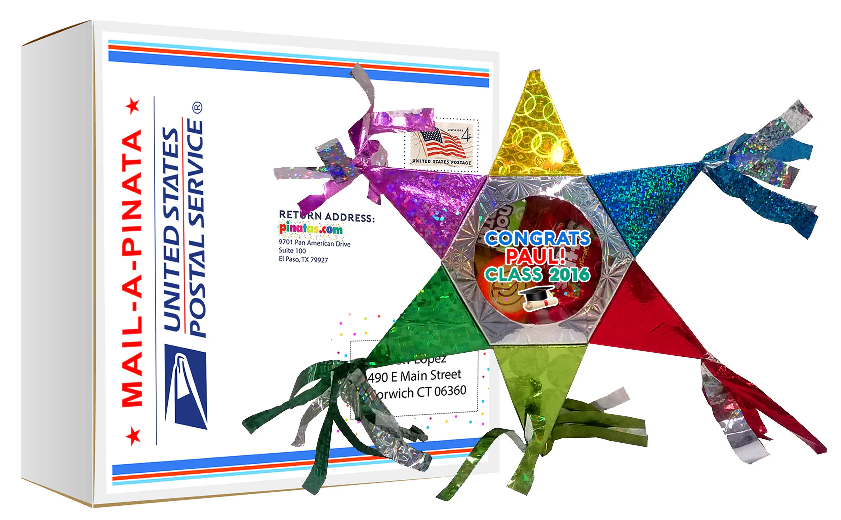Candy-filled Mini Star Pinata, 10" High, Send To A Friend - Image 5