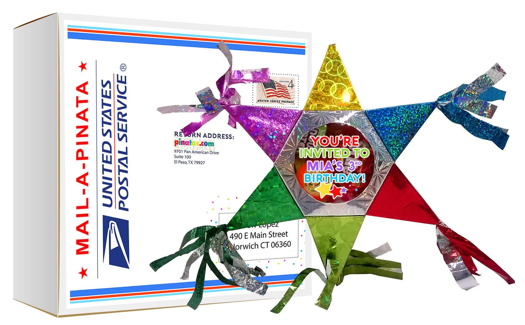 Candy-filled Mini Star Pinata, 10" High, Send To A Friend - Image 6