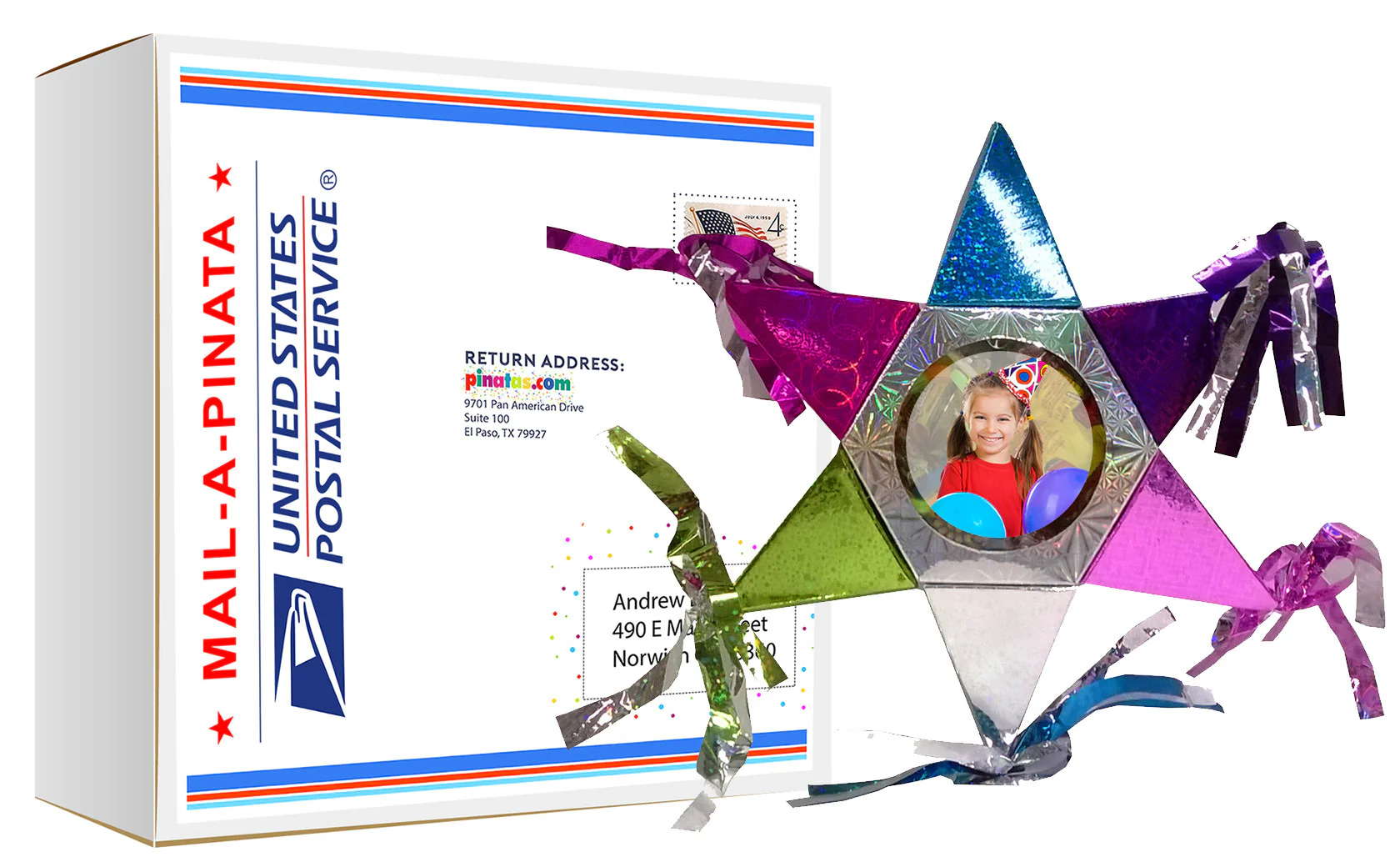 Candy-filled Mini Star Pinata, 10" High, Send To A Friend - Image 7