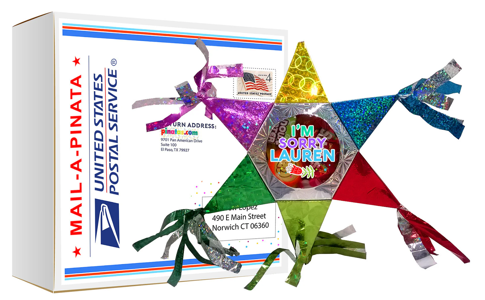 Candy-filled Mini Star Pinata, 10" High, Send To A Friend - Image 9