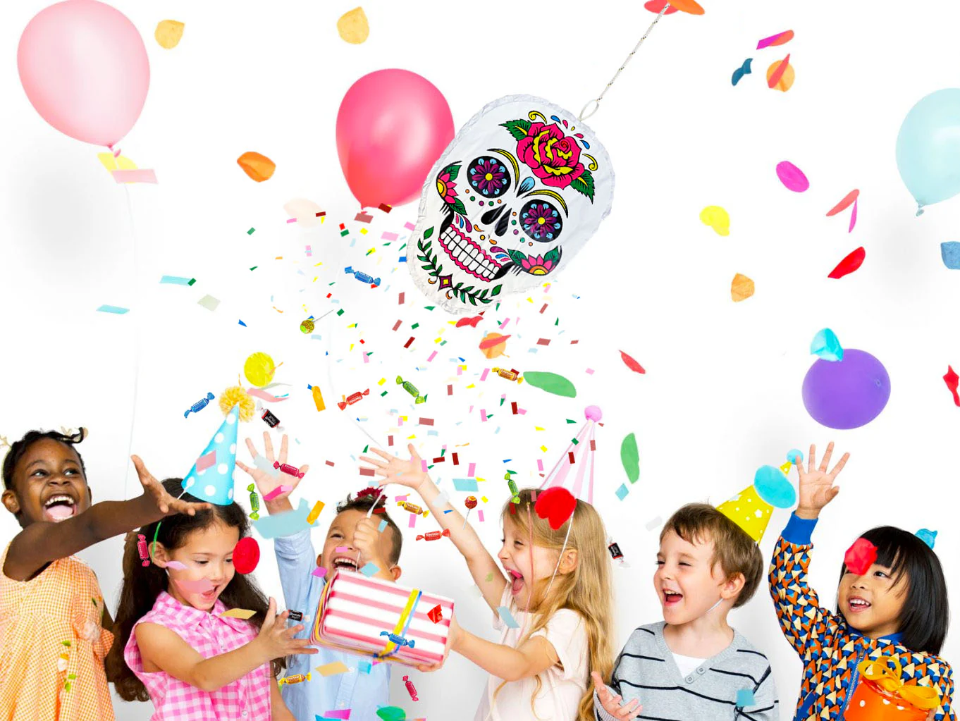White Sugar Skull Pinata - Image 6